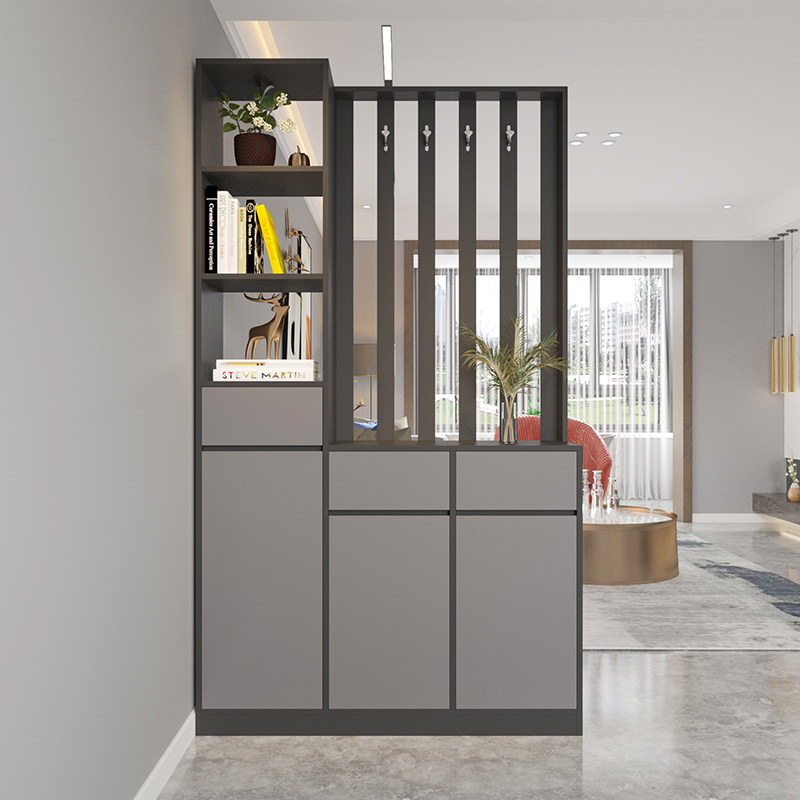 轻奢后现代入户门厅柜小户型简约ins玄关鞋柜衣帽架屏风组合定制