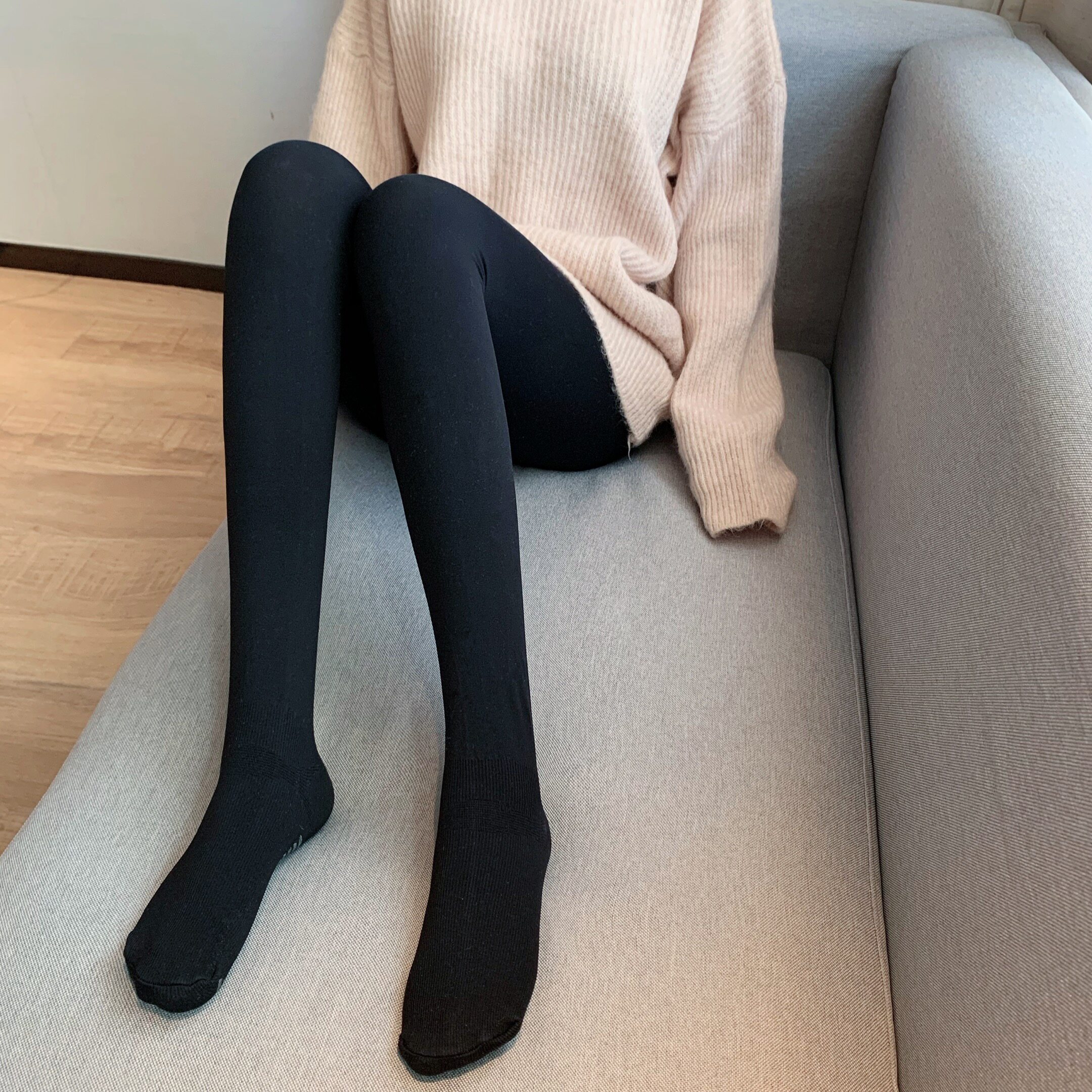 实拍实价 bi入双层丝袜加绒加厚超逼真光腿神器肉色美腿打底袜裤