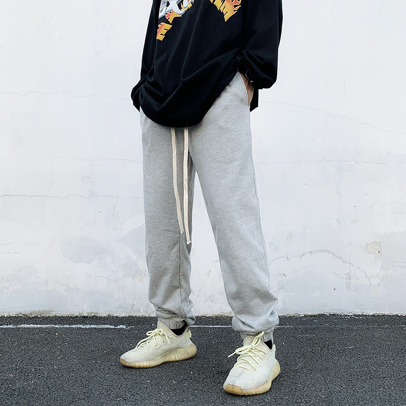 搭配椰子yeezy神裤侃爷灰色男女休闲宽松束口束脚冬加绒休闲长裤