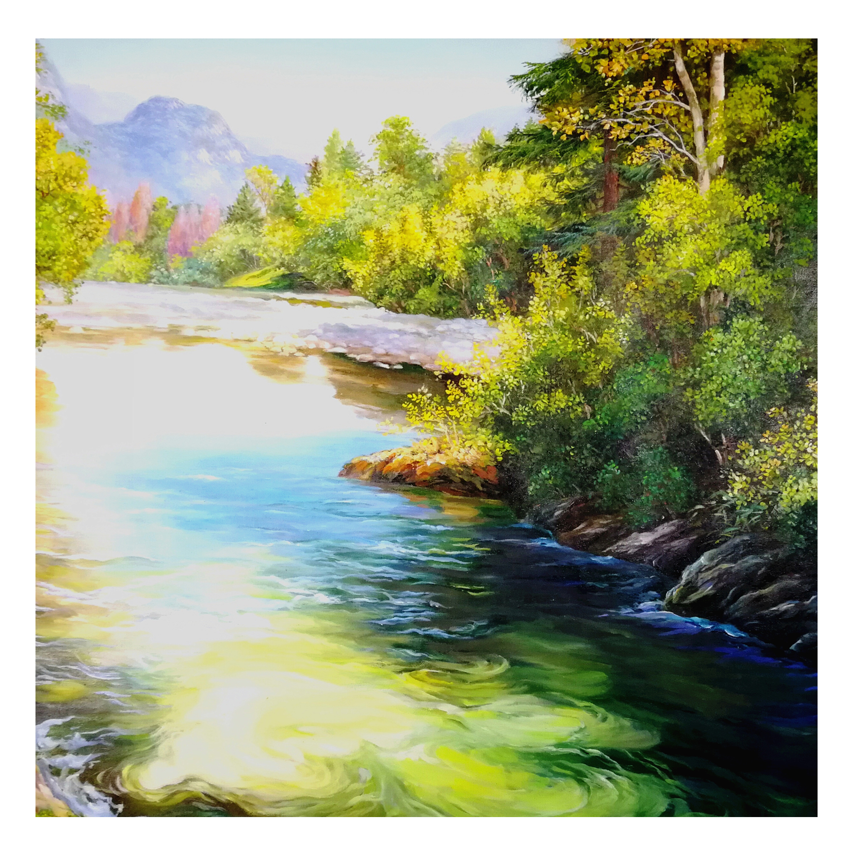 (朝鲜) 淑玫《一汪春水》万寿台美术创作社 星朝