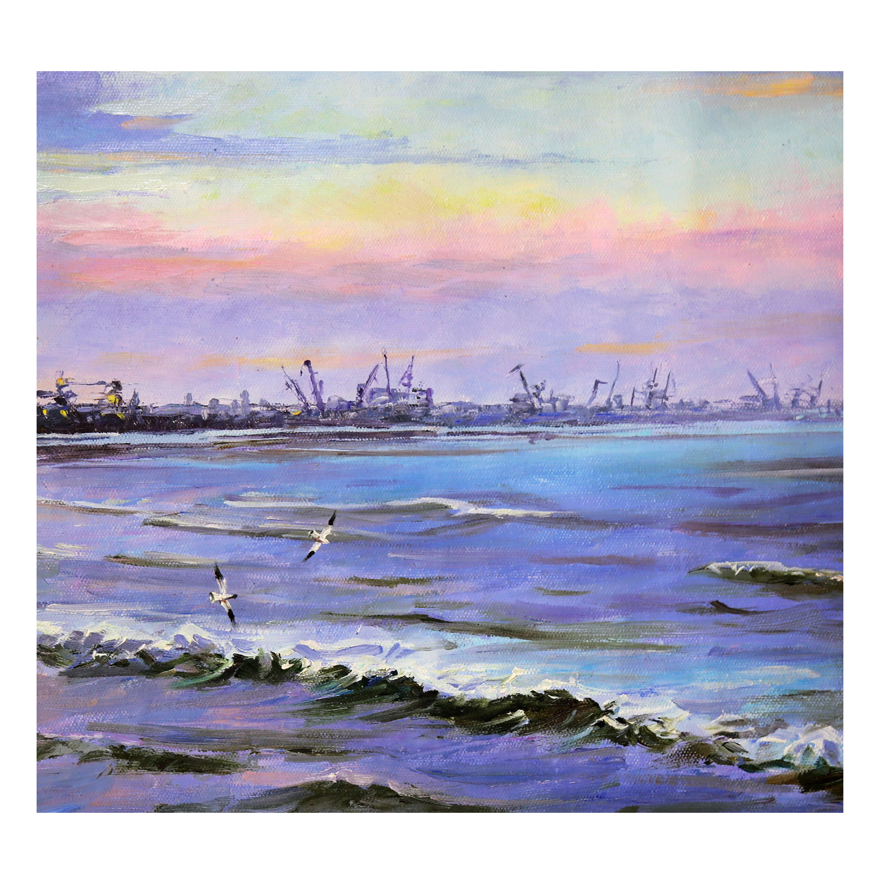 (朝鲜)申于《迷人的海港》三池渊美术创作社 星朝画廊