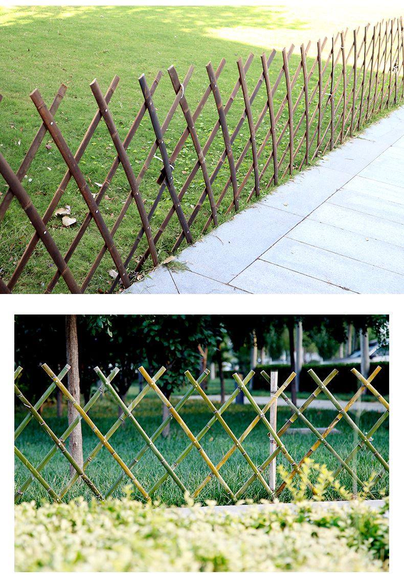 竹篱笆庭院竹片栅栏户外菜园花园室外围墙护栏院子围栏伸缩竹拉网