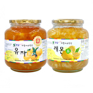 全南蜂蜜柚子茶冲饮罐装韩国蜂蜜柠檬茶组合1000g*2水果茶冲饮酱
