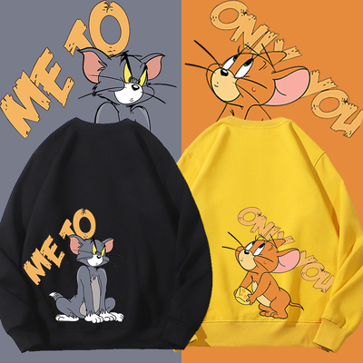 猫和老鼠秋冬款加圆领汤姆情侣装2020潮流高街外套卫衣