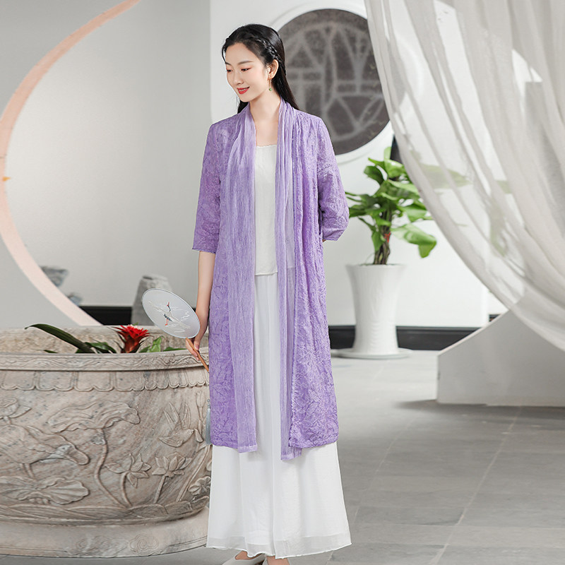 素衣女春夏中国风禅意棉麻茶服苎麻旗袍改良版连衣裙夏天白色裙子