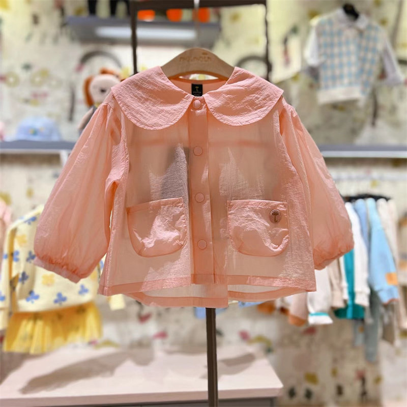 现moimoln小云朵韩国童装代购22夏1女童可爱娃娃领空调服外套b30p