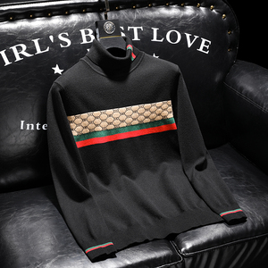 古奇休高领外套青中年外贸修身高端男装潮牌毛衣男酷奇秋冬装冬装