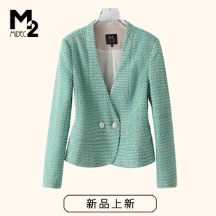 M2折扣店春秋休闲职业正装大码修身小众设计西服小西装外套女