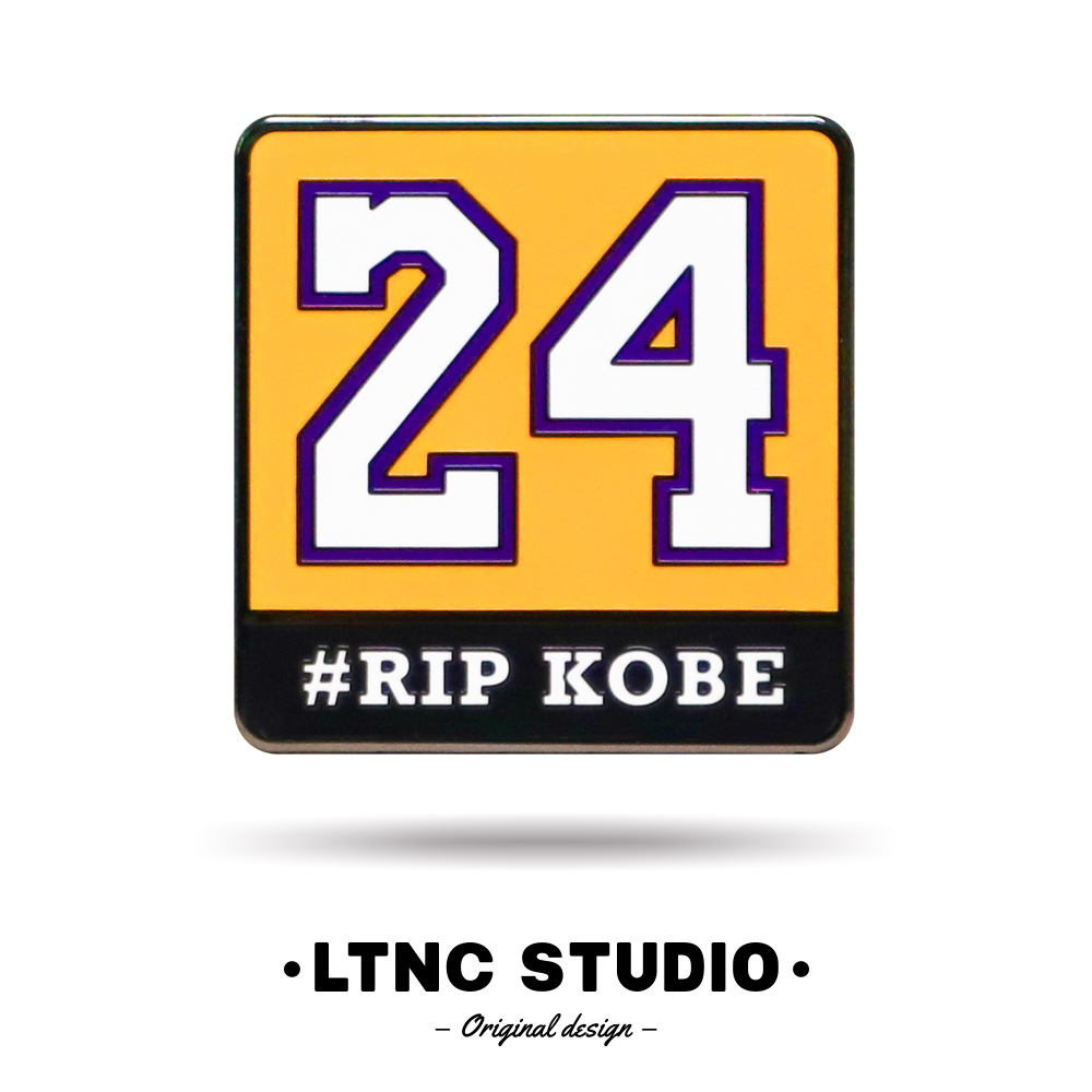 LTNC自制 RIP KOBE 科比纪念金属徽章 紫金24号 8号 小飞侠胸针