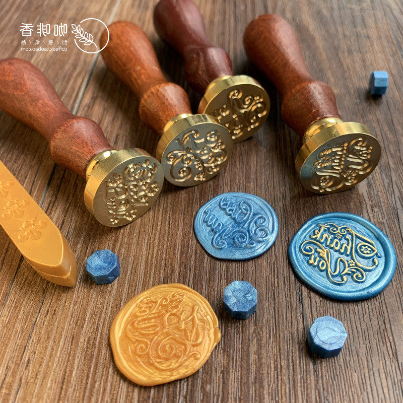 热卖卖的复古古文字火漆印章祝福字母生日感谢成品印章