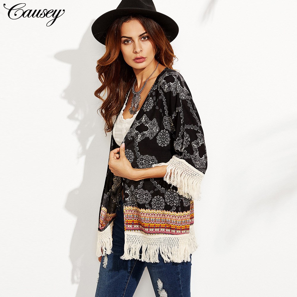 Large size printing beach blouse tassel plus cardigan|ruв категории Женская одежда, свитер - от Buy2taobao.com для оказания профессиональной услуги покупки агента Taobao
