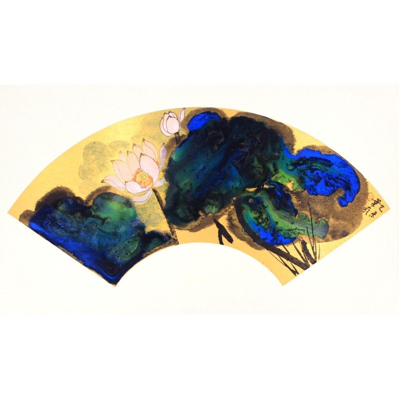 叶岚《金荷》当代著名国画家