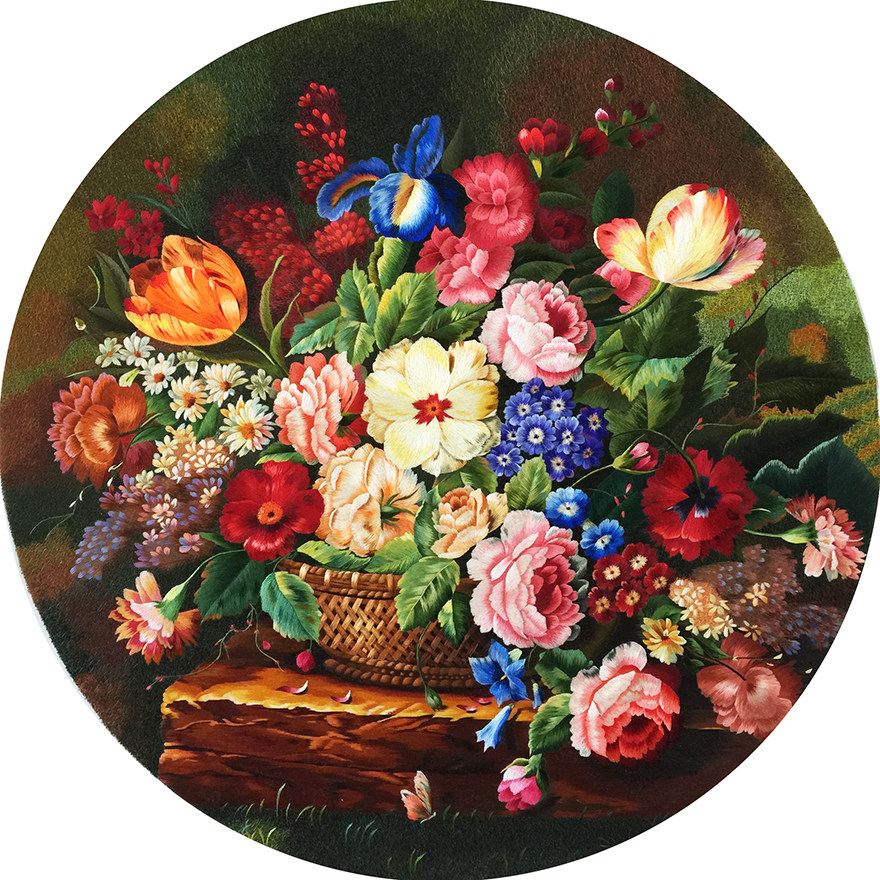 匠心精品《油画繁花似锦》苏绣真丝