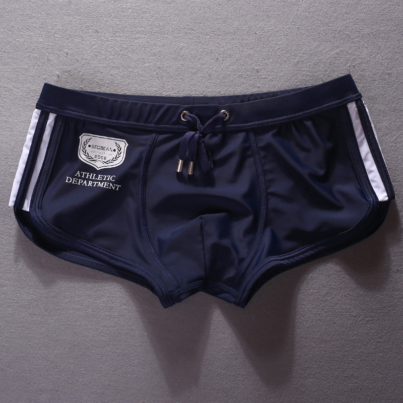 简约潮款青年男士泳裤简洁大方男泳裤低腰性感平角游泳裤健身运动