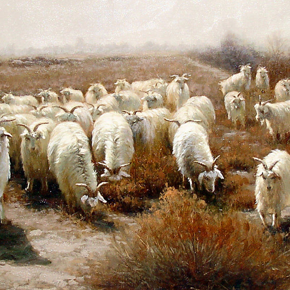 【学院艺术】内蒙古艺术学院 高飞 《羊群之一》 布面油画