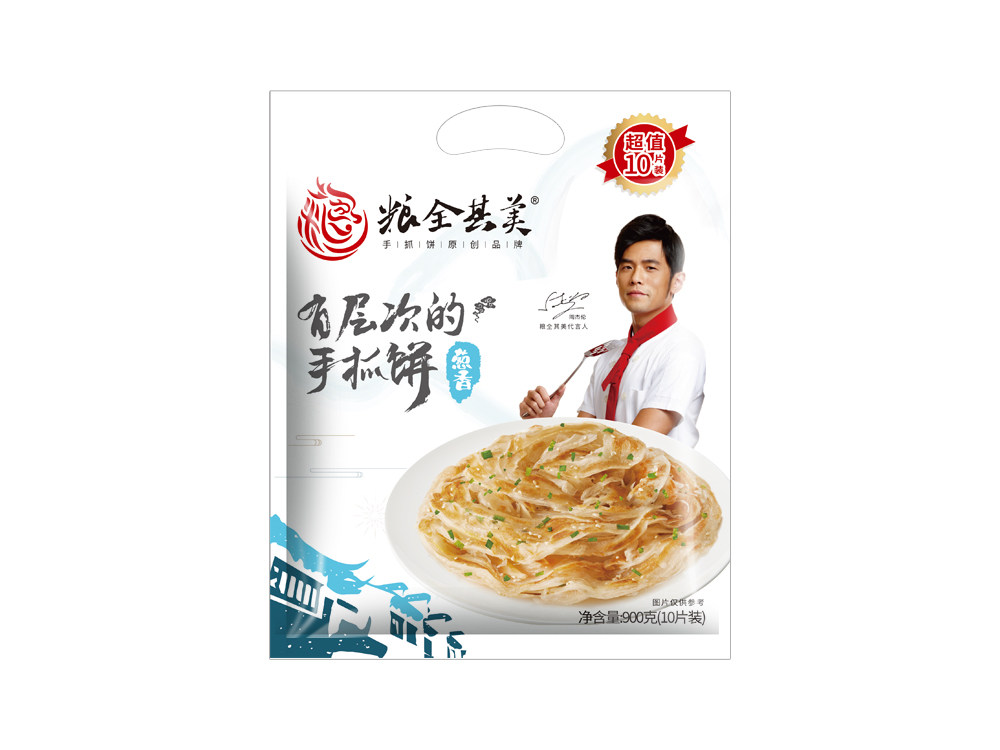 热销台湾手抓饼10片_粮全其美葱香味手抓饼面饼网红明星款台湾美食