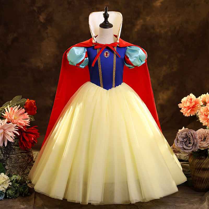 白雪公主裙子女童演出服洋气春秋季小女孩生日晚礼服裙秋装连衣裙