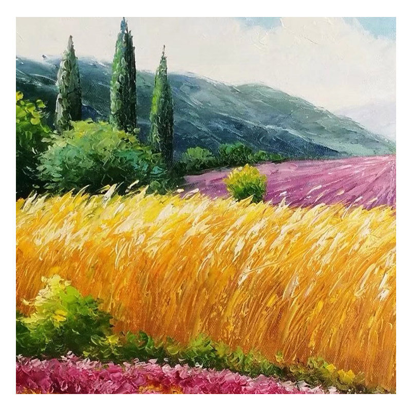 王洁《麦田003》油画