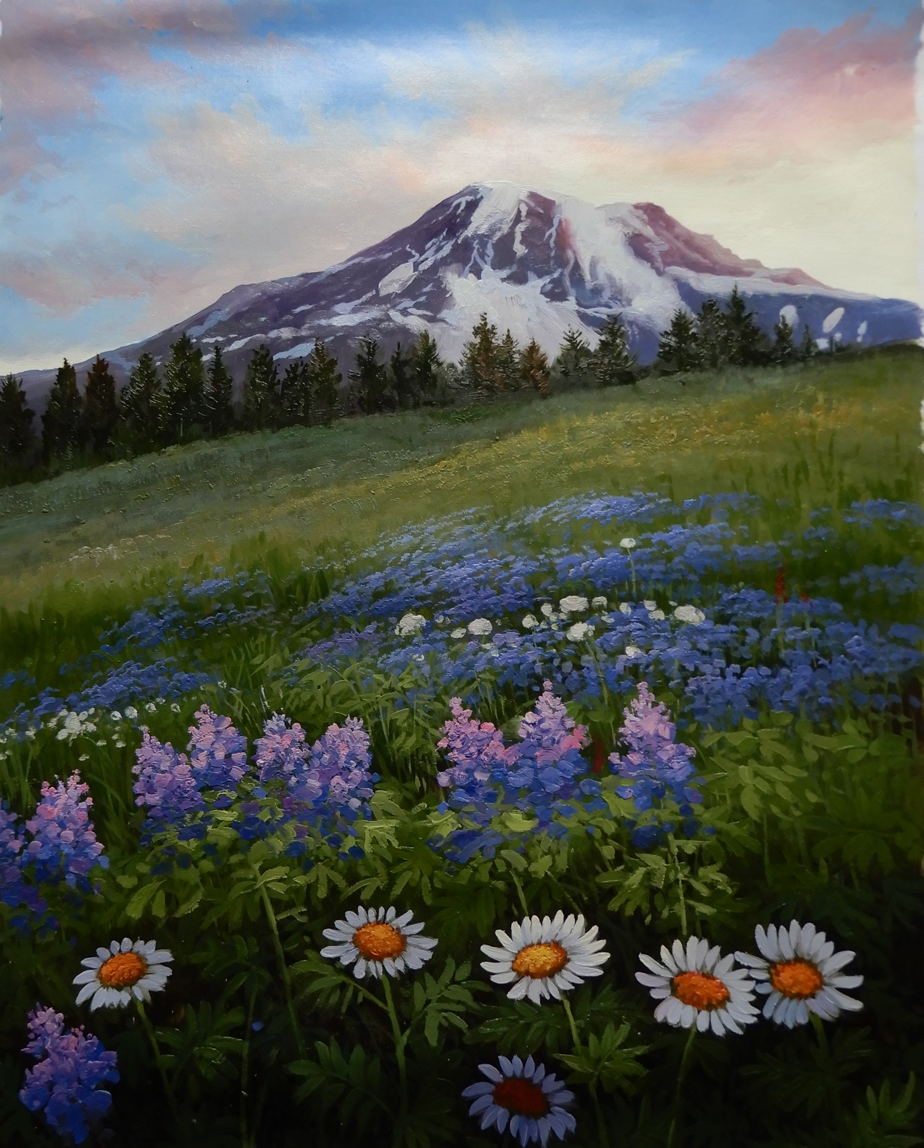 青年女画家孙青《春暖花开》大尺幅原创布面油画