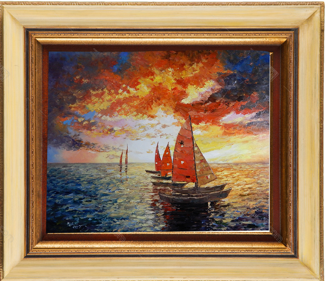 徐莉莉《扬帆起航》大尺幅原创布面油画