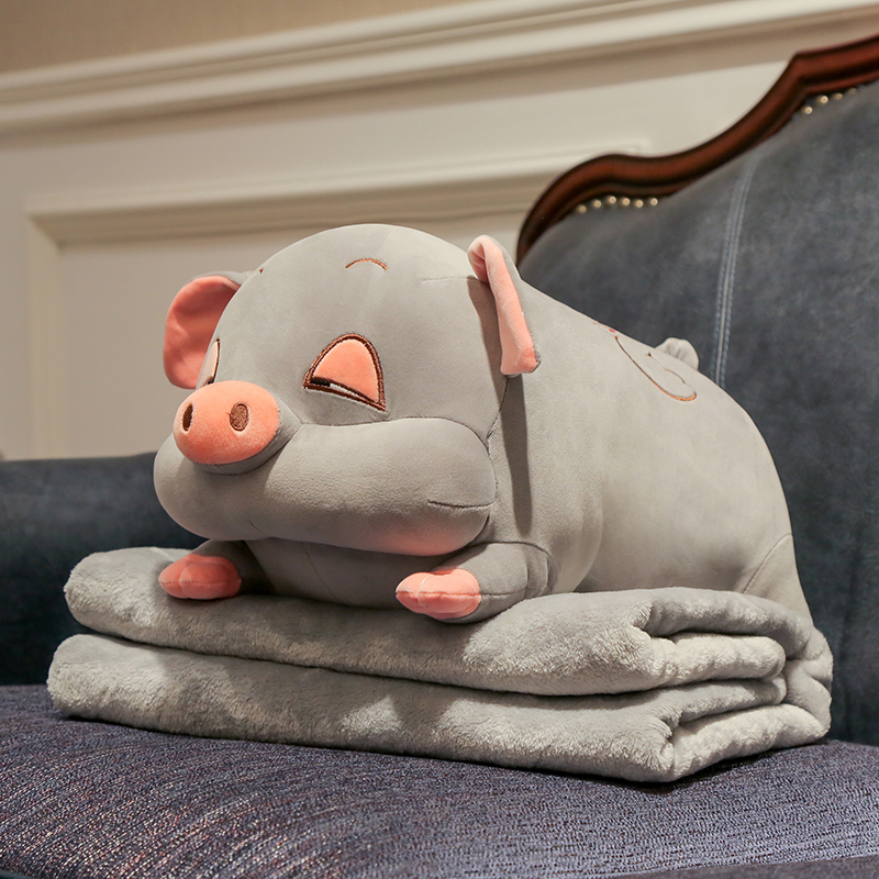 可爱猪睡觉夹腿抱枕被子两用卧室床头床上大靠垫长条枕头圆柱靠枕