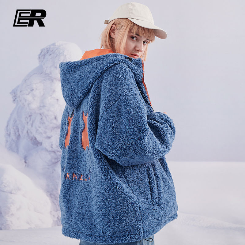 特价棉袄男 外套 冬天 加厚_er冬季情侣装国潮牌两面穿仿羊羔毛绒棉衣