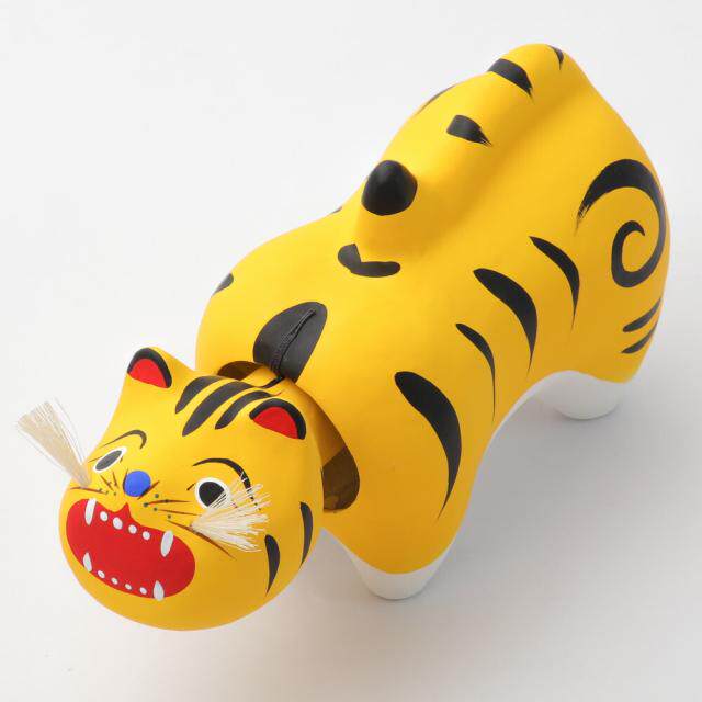 「京都和风」日本传统工艺 乡土玩具 首振張子招福寅 开运虎 摆件