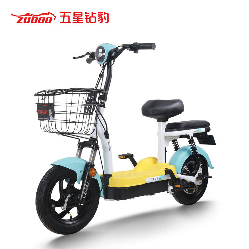 热销电动自行车_五星钻豹 新国标智能炫彩拼色48v电瓶助力代步男女