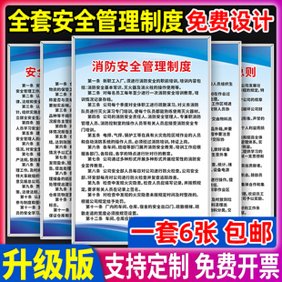 工厂车间消防安全生产管理规章制度牌上墙标语仓库安监防火用电操作规程公司员工守则标识警示牌kt板框定制做