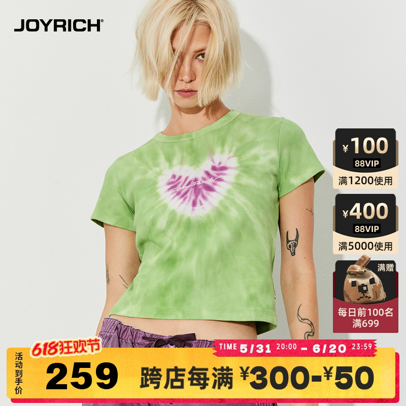 JOYRICH薄荷曼波爱心扎染短款