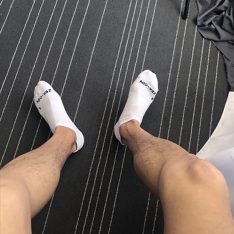 佐印夏季男士袜子薄款运动袜纯棉船袜浅口低帮吸汗短袜ins潮白色