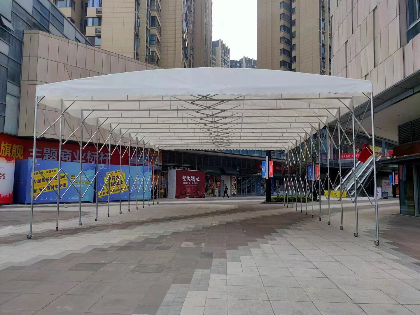 推拉雨棚活动帐篷户外大型移动伸缩遮阳棚夜宵棚电动棚折叠停车棚