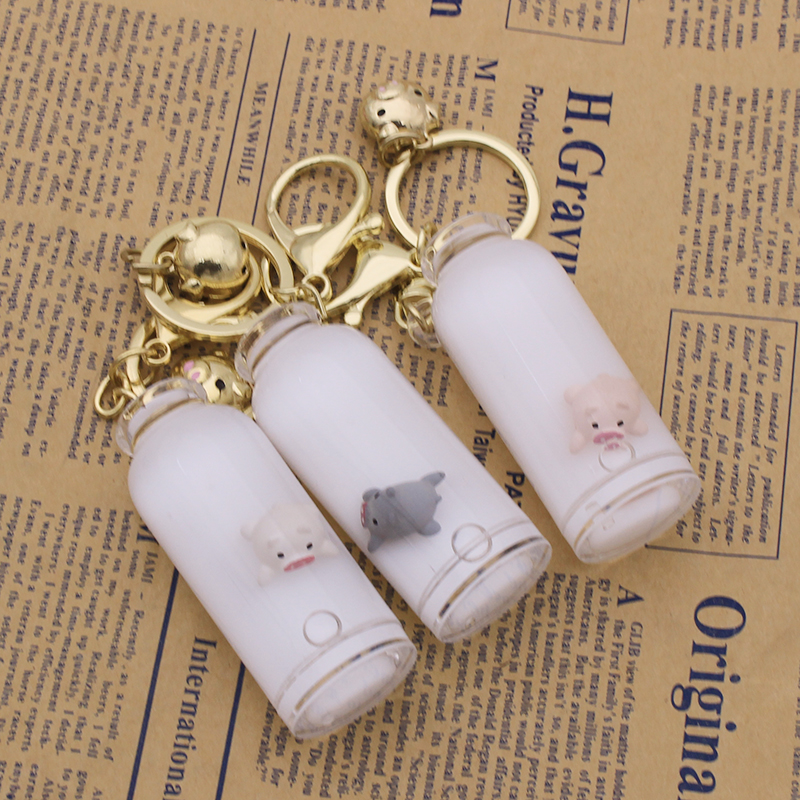 抖音猪猪牛奶瓶钥匙扣漂浮小猪液体流沙挂件玻璃瓶冲浪猪包包挂饰|ruв категории фестиваль товаров/подарок, творческие подарки, брелок - от Buy2taobao.com для оказания профессиональной услуги покупки агента Taobao
