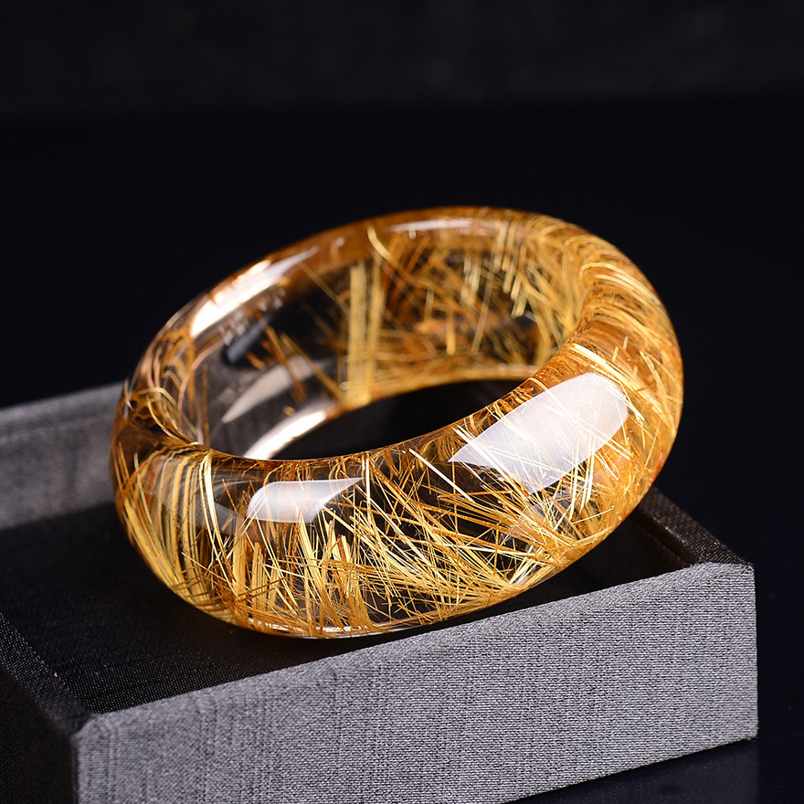 重160.23克钛晶手镯 内径58mm 粗钛 效应强 发晶手镯