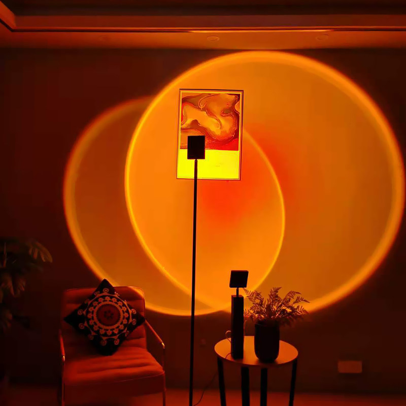 mandalaki日不落氛围客厅落地灯 设计师余晖投影卧室背景墙装饰灯