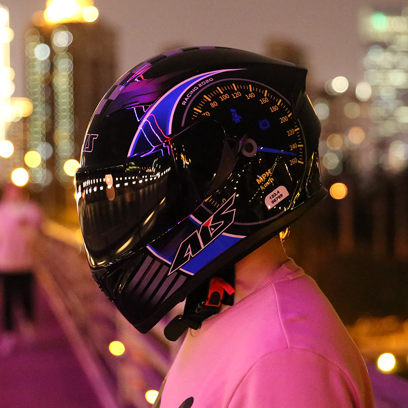 艾狮电动摩托车头盔男机车全盔女骑士安全盔蓝牙四季通用个性夏季