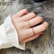 Hanjing net red Japanese light luxury ring female Korean version fashion personality titanium steel index finger ring two-in-one small ring