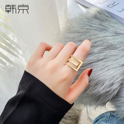 Hanjing European and American personality ring female ins tide joint ring cold wind net red index finger ring fashion titanium steel ring