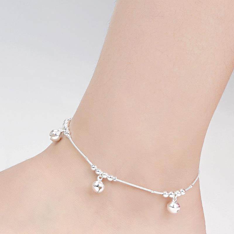 女潮可爱儿童链子饰品脚链情侣女童款女生银饰女学生童女学生脚踝