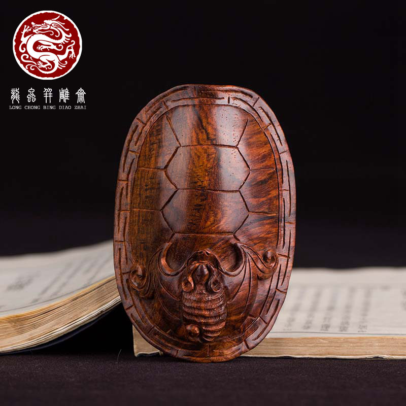 海南黄花梨富甲天下手把件湘工雕刻老料虎皮纹鬼脸文玩把玩挂饰