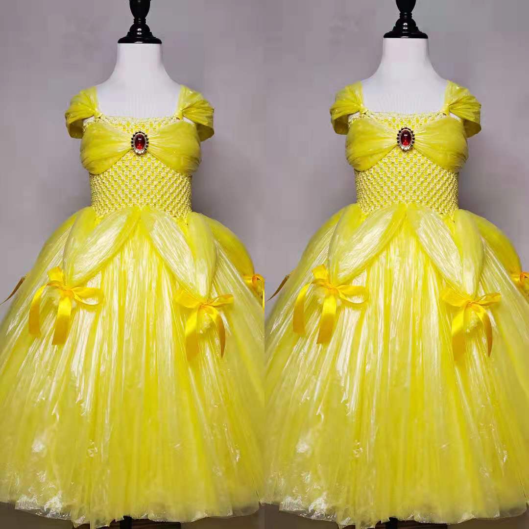 女童环保服装幼儿园diy手工半成品创意自制亲子时装秀贝儿公主裙