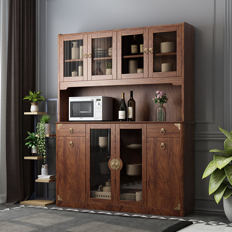 储物柜客厅中式非纯全实木餐边柜酒柜一体靠墙现代简约客餐厅家用
