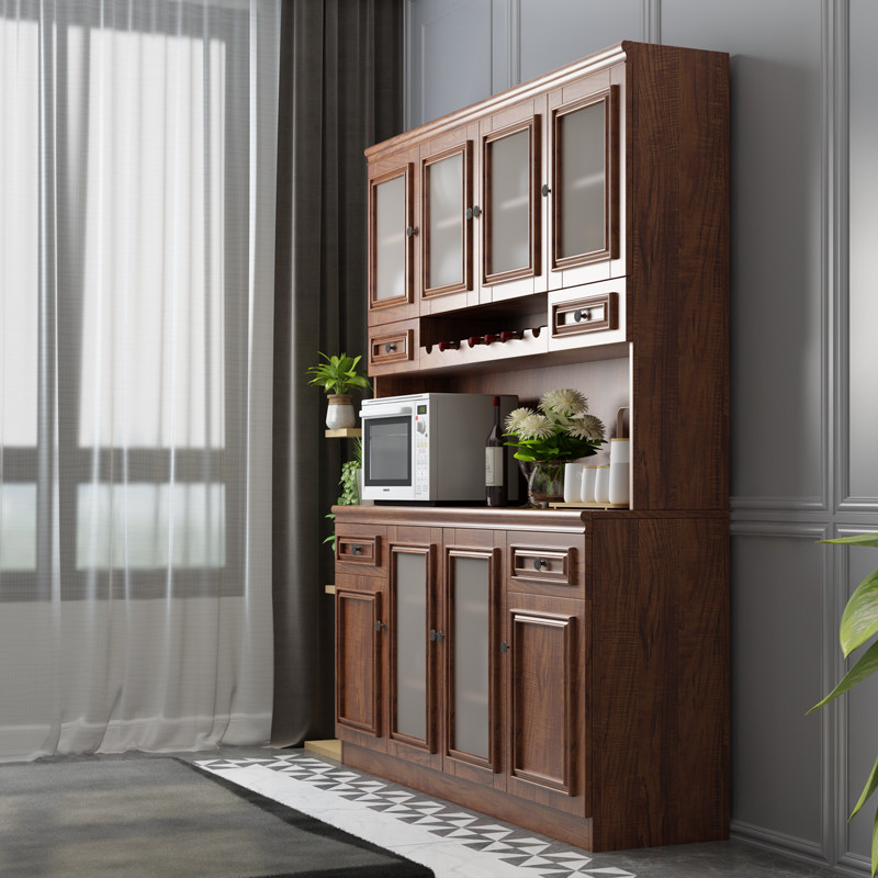 纯全实木餐边柜酒柜一体客厅靠墙储物柜茶水柜高柜厨房碗橱柜边柜