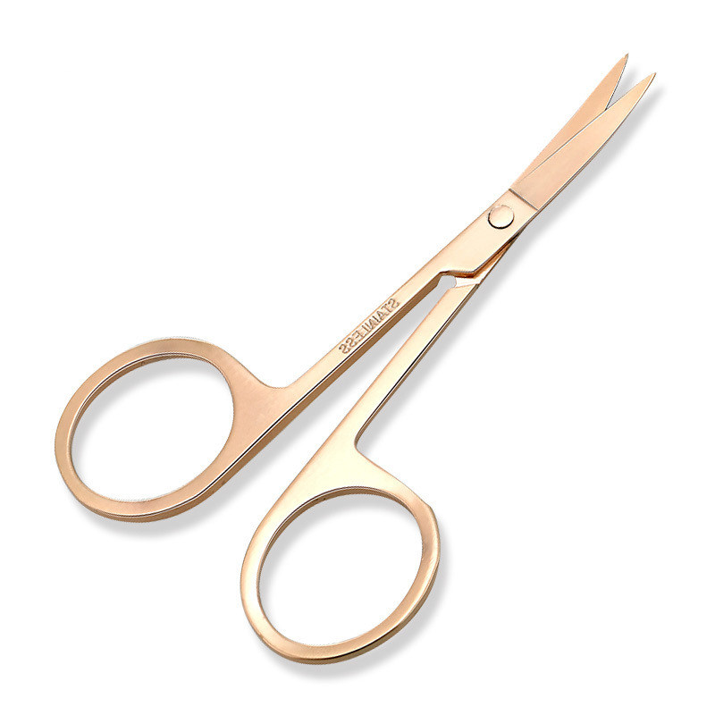 vasana修眉剪刀弯头美容剪刀精工全不锈钢修眉毛工具尖头化妆剪刀