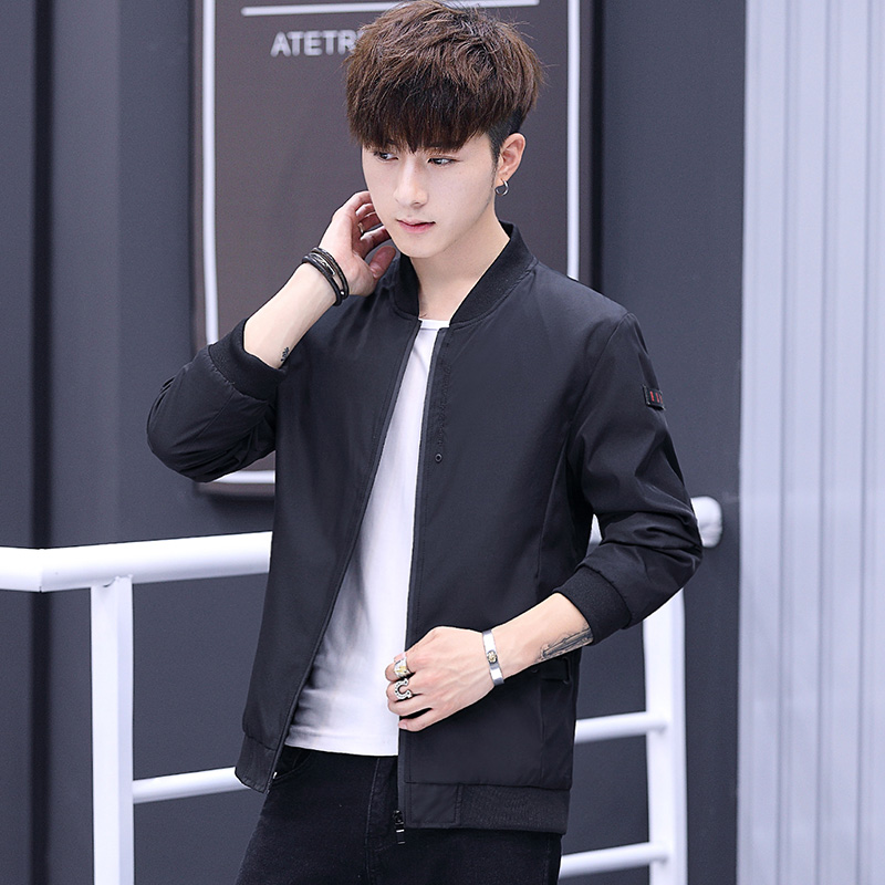 夹克男2018新款春秋季青年男士休闲衣服个性潮男韩版修身上衣服男