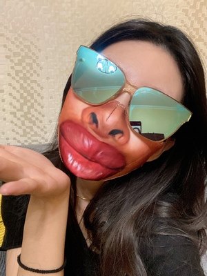 愚人节搞怪面罩仿真人脸口罩搞笑嘟嘴3d恶搞女表情个性创意沙雕