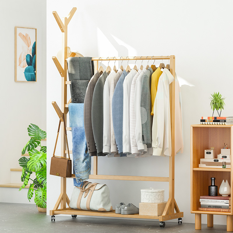 移动挂衣架落地式卧室衣帽架家用简易实木衣服架子简约现代经济型在类目 住宅家具, 架类, 衣帽架中 - 来自Buy2taobao.com提供专业的淘宝代购服务