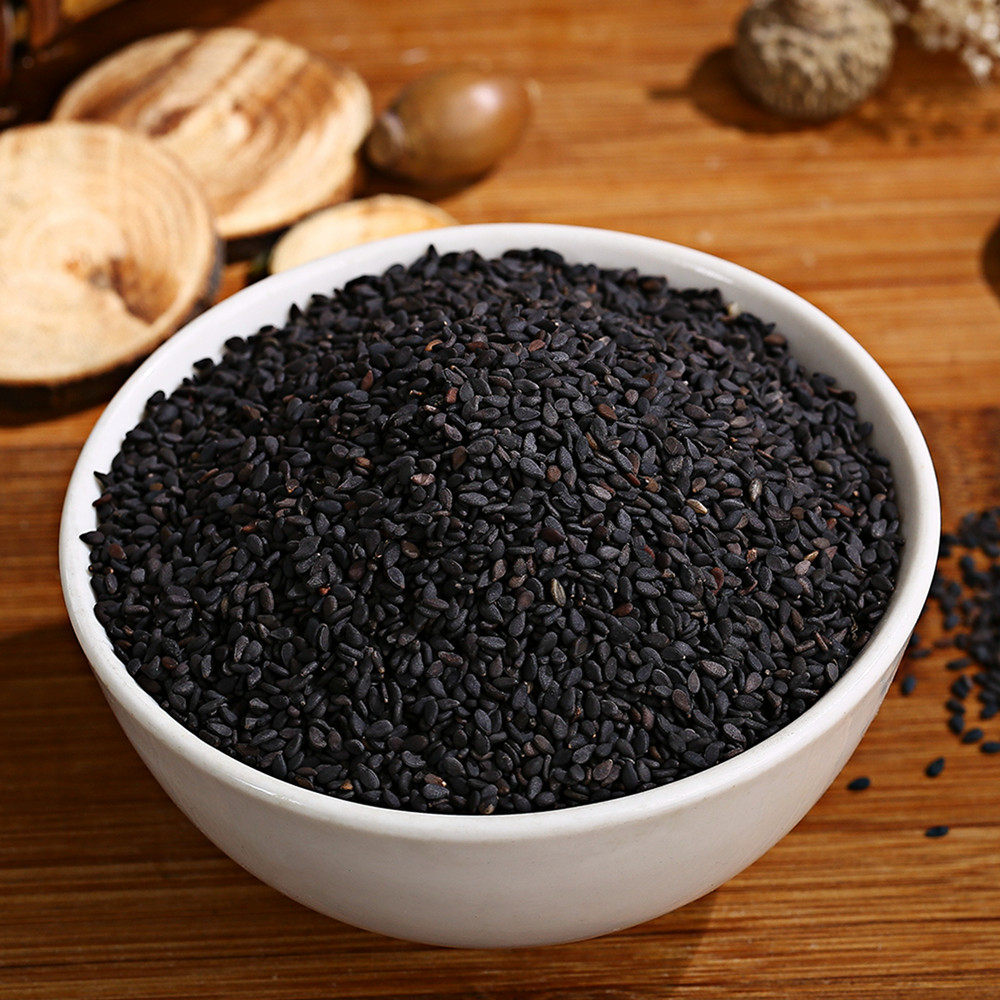 炒熟黑芝麻熟即食 干吃炒熟免洗黑芝麻粒 农家五谷杂粮 500g 包邮