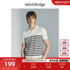 Mind Bridge撞色设计感Polo衫男士条纹polo领上衣夏季短袖针织衫