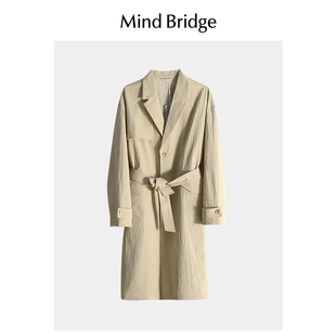 MB MindBridge韩系春季中长款风衣2024男士新款简约高级感外套